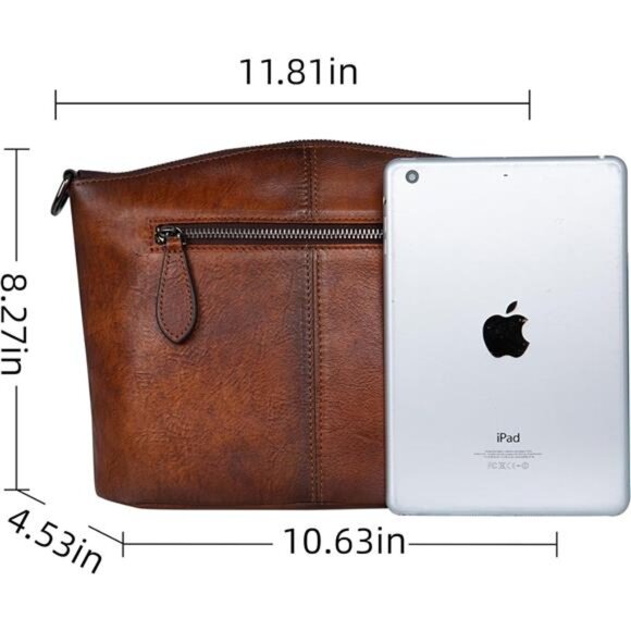 Crossbody Bags for Women Genuine Leather Purses with Multi-Pockets - Picture 5 of 16